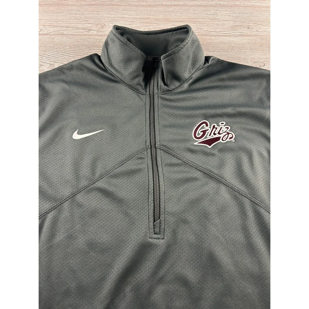 Nike Dri-FIT Mens XL Gray Montana Griz Quarter Zip Pullover Training Top 577